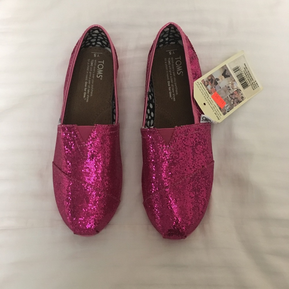 Toms Sparkly Hot Pink Classics